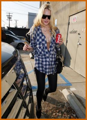 Lindsay Lohan Cleavy in Beverly Hills